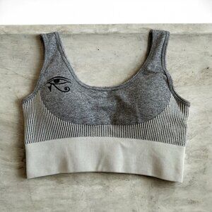 YAZ Gray Colorblock Horus Sports Bra Size Large NEW NWT